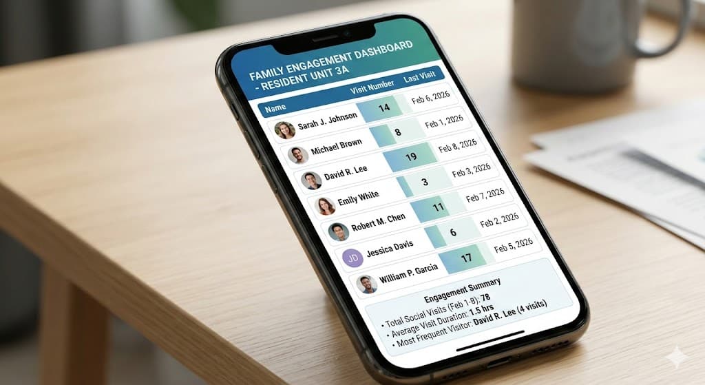 Family Engagement Dashboard on mobile phone